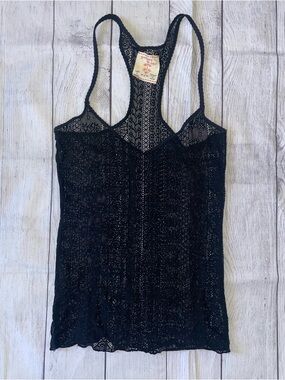 Intimately Free People Black Lace Racerback Camisole Top